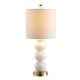 preview thumbnail 4 of 35, Wilson 21" Glass/Metal LED Table Lamp, White/Brass Gold by JONATHAN Y