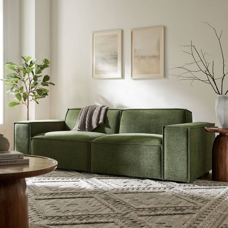 Restore 2-Piece Performance Fabric Upholstered Modular Loveseat - Foliage