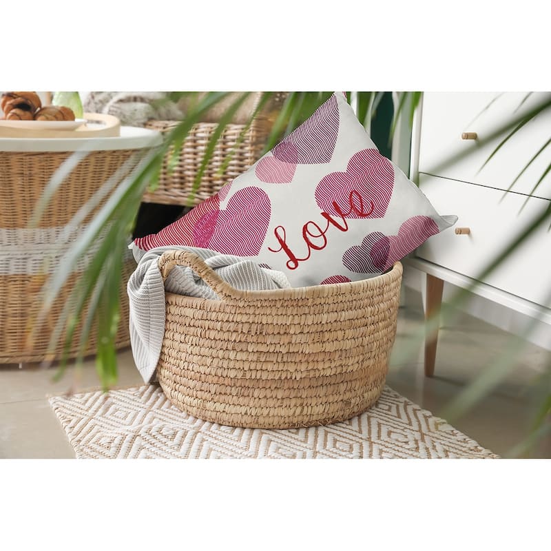 Colliding Hearts Valentines Day Decorative Throw Pillow