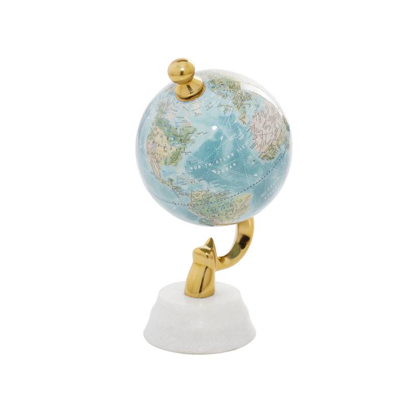 Blue Aluminum Coastal Globe