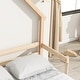 preview thumbnail 18 of 28, Full House-Shaped Headboard Bed With Handrails Natural