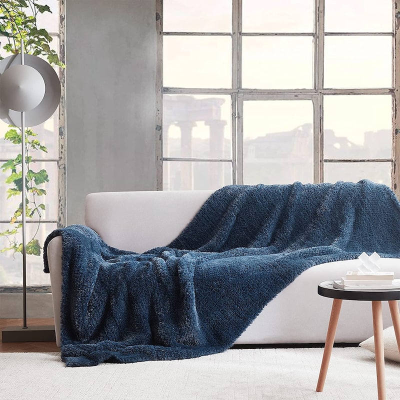 Cozy Potato® Holy Plush Throw Blanket - Navy Blue