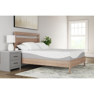Signature Design by Ashley Memory Foam White 12 Inches Medium Mattress