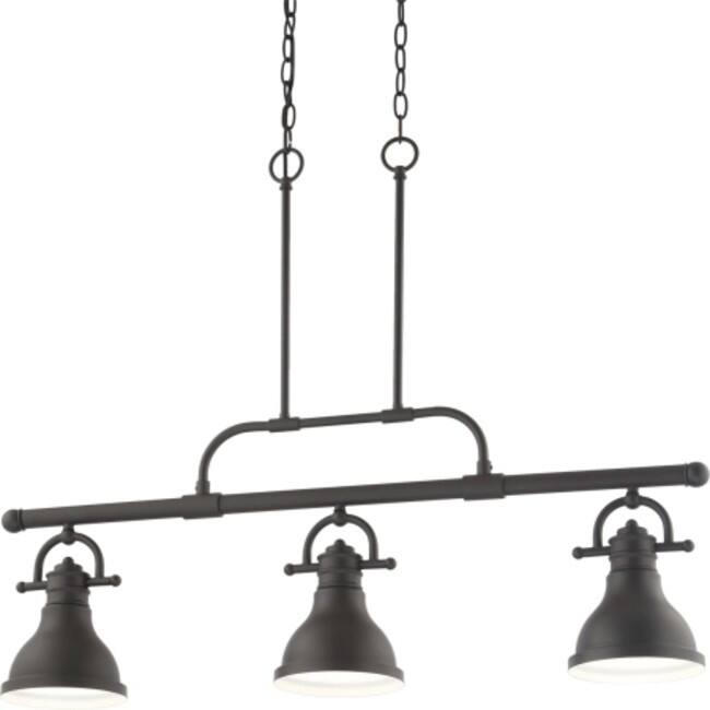 Volume Lighting 3 Light 7" Wide Linear Chandelier - Foundry Bronze
