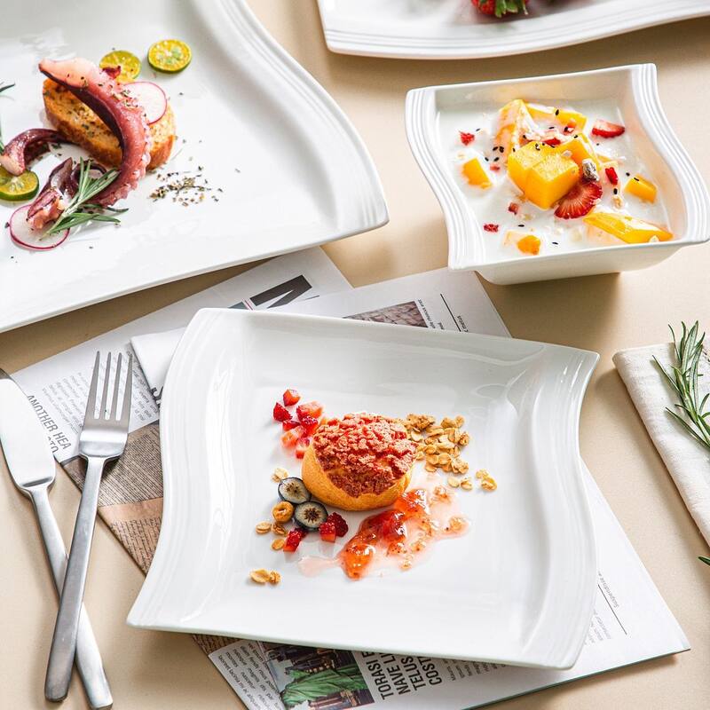 MALACASA Flora Porcelain Dinnerware Set (Service for 6)