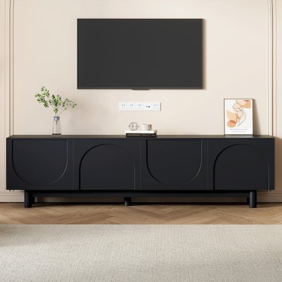 Minimalist TV Stand with Arch Cabinets for TVs Up to 78''