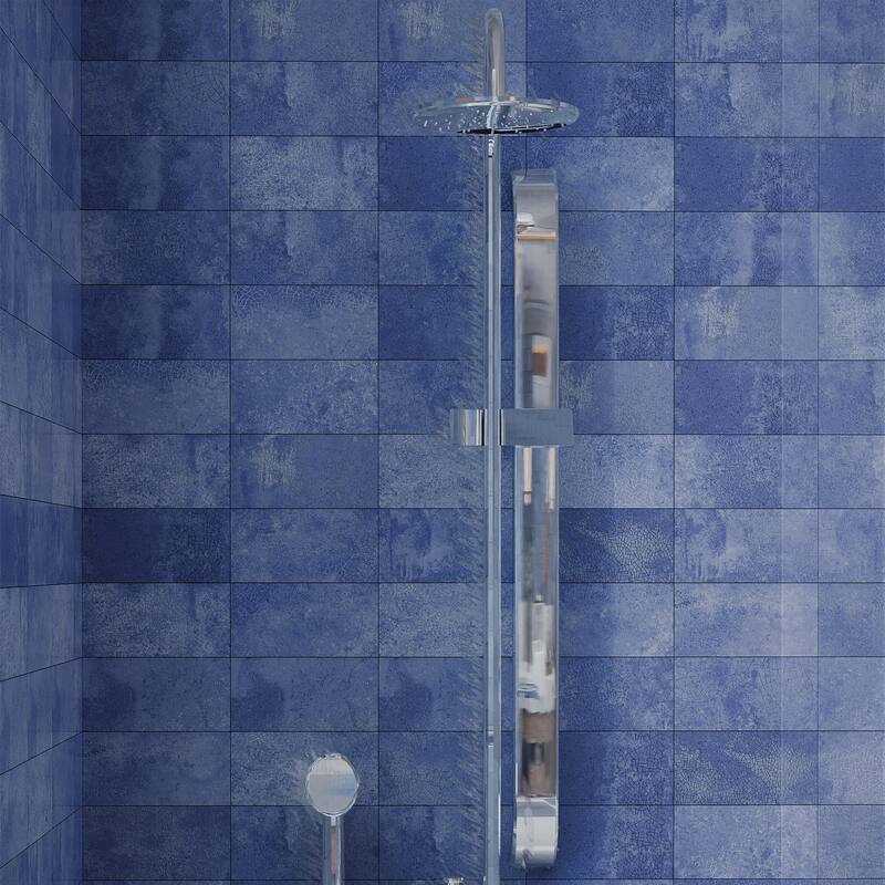 Merola Tile Myst Blue Lava 4" x 8" Ceramic Wall Tile