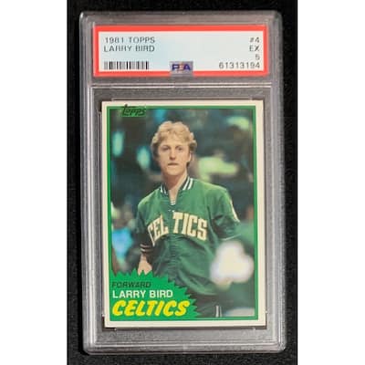 Larry Bird 1981 Topps Basketball Card #4 Graded PSA 5 - 8'6" x 11'6"