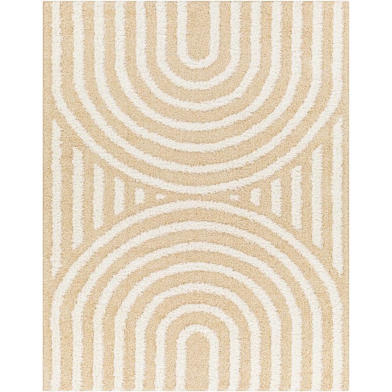 Livabliss Rodos Mod Neutral Rainbow Plush Area Rug