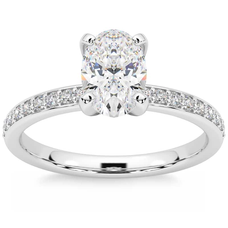 Certified 2 1/4Ct Oval Diamond Engagement Ring Gold Lab Grown