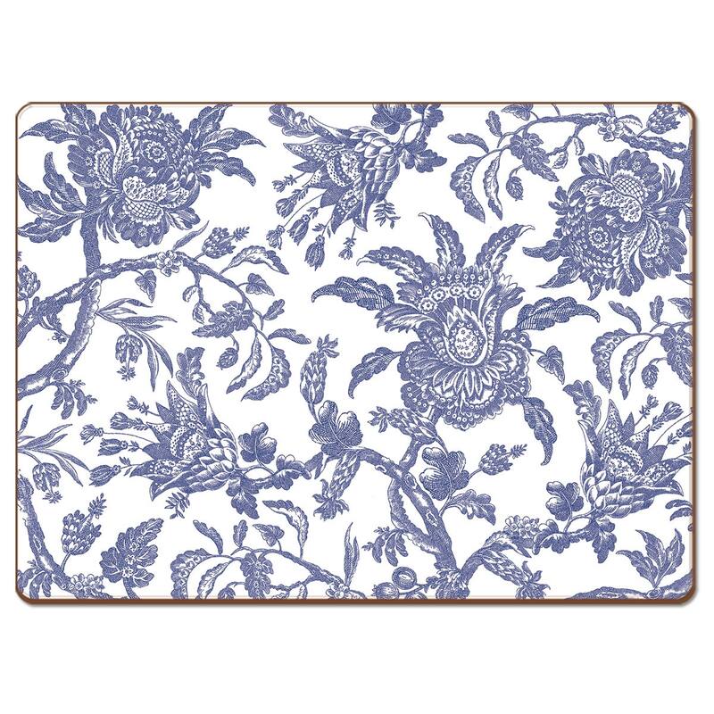 Cala Home Hardboard Placemats Arcadia Blue Set of 4 15.5x11.25x