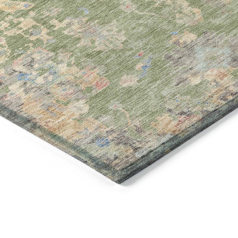 Machine Washable Indoor/ Outdoor Vintage Traditional Chantille Rug