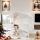 preview thumbnail 14 of 32, Playhouse Design Twin Size Low Loft Wood House Bed with Two Drawers, Space-Saving Design Multi-Functional Children's Bed