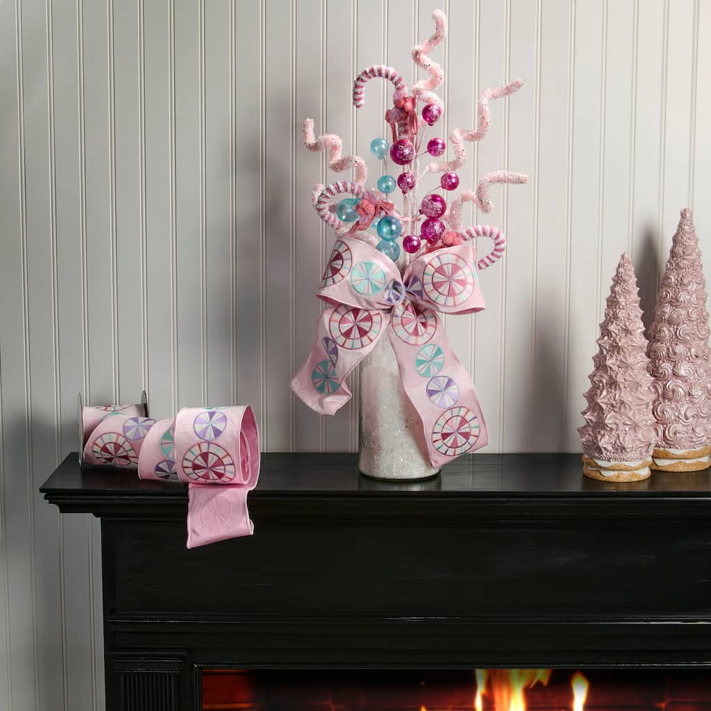 4"X5Y Velvet Peppermint Ribbon