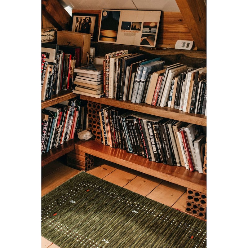 ECARPETGALLERY Hand Loomed Kashkuli Gabbeh Olive Wool Rug - 3'0 x 4'8