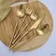 preview thumbnail 2 of 5, Elyon Noelle Matte Colored Stainless Steel Flatware Set 20 Pieces