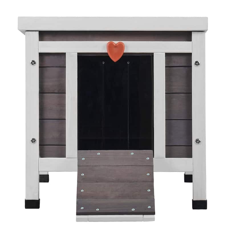 Outdoor Cat House Weatherproof, Feral Cat Shelter for Multiple Cats, Outdoor Wooden Cat Rabbit House - 21"L x 17"W x 17"H