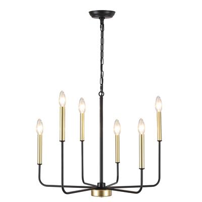 6-Light Candlestick Hanging Linear Chandelier Lighting Ceiling Light for Kitchen Island