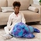 preview thumbnail 7 of 21, Raven-Symoné Marina the Whale Sea Buddy Large Kids Stuffed Animal Bean Bag and Pouf Synthetic Fur Mystic Blue & Purple