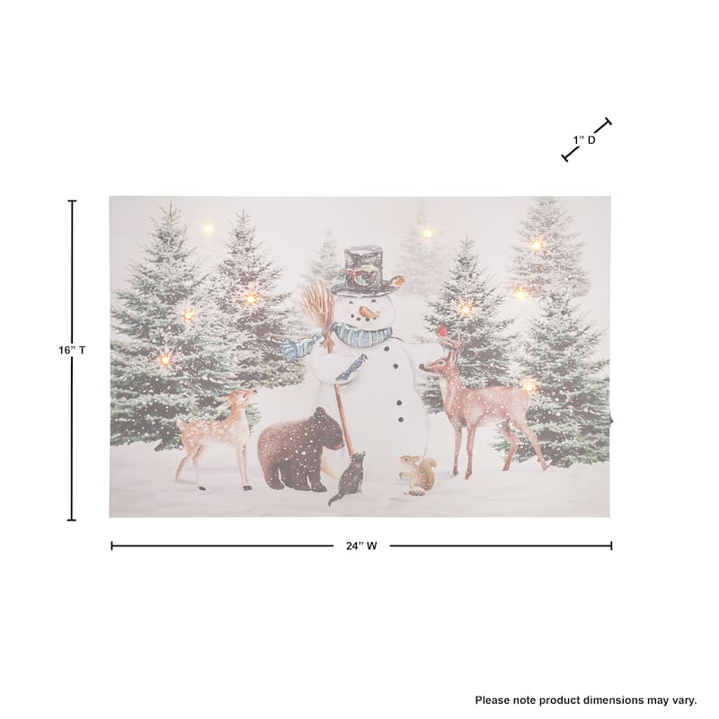 16"X24" LED Animals With Snowman Print - 16" x 24"
