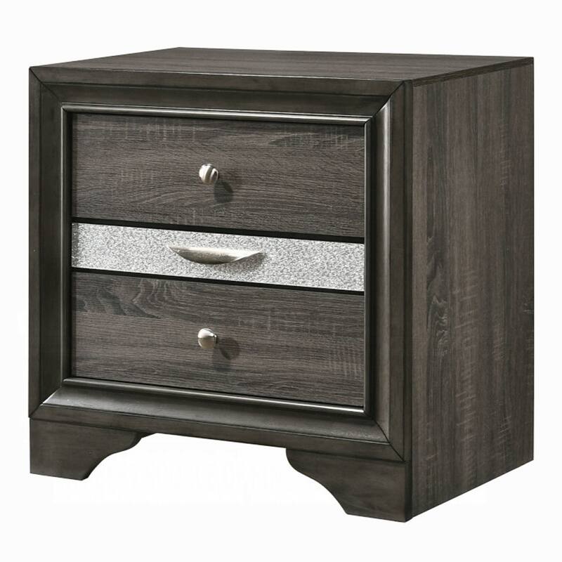 Nightstand with Pullout Jeweler Tray, Solid Wood Sofa Side Table, Storage Cabinet with Wooden Tabletop & 2 Drawers