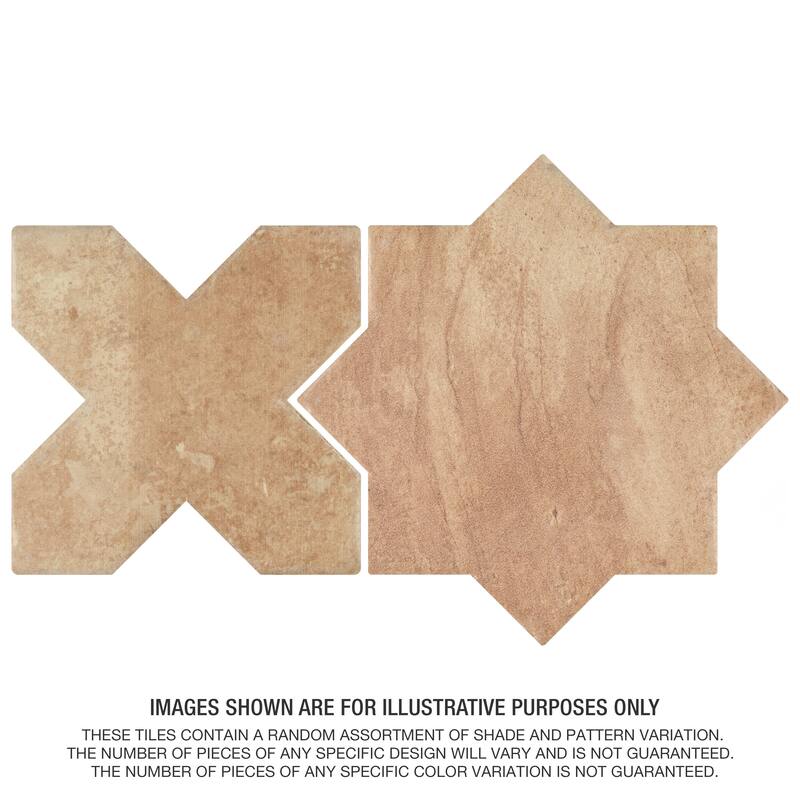 Merola Tile Tech Land Star Fire/Cross Fire 6" x 12" Porcelain Floor and Wall Tile - 2 Tiles