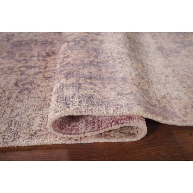 Contemporary Abstract Indian Area Rug Hand-Knotted Wool Carpet - 4'9"x 7'11"