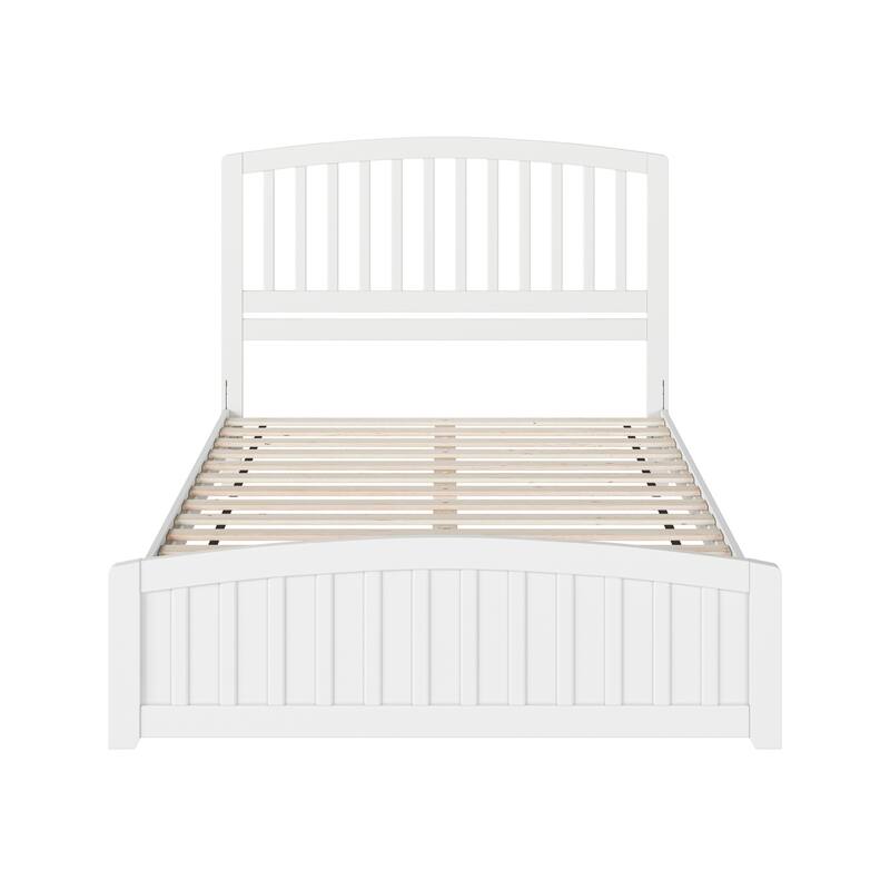 Solid Wood Low Profile Platform Bed with Footboard - Elegant Bedroom Furniture