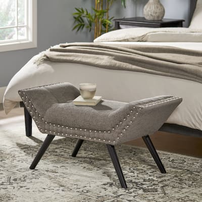 Rosalynn Tufted Fabric Ottoman/Bench by Christopher Knight Home