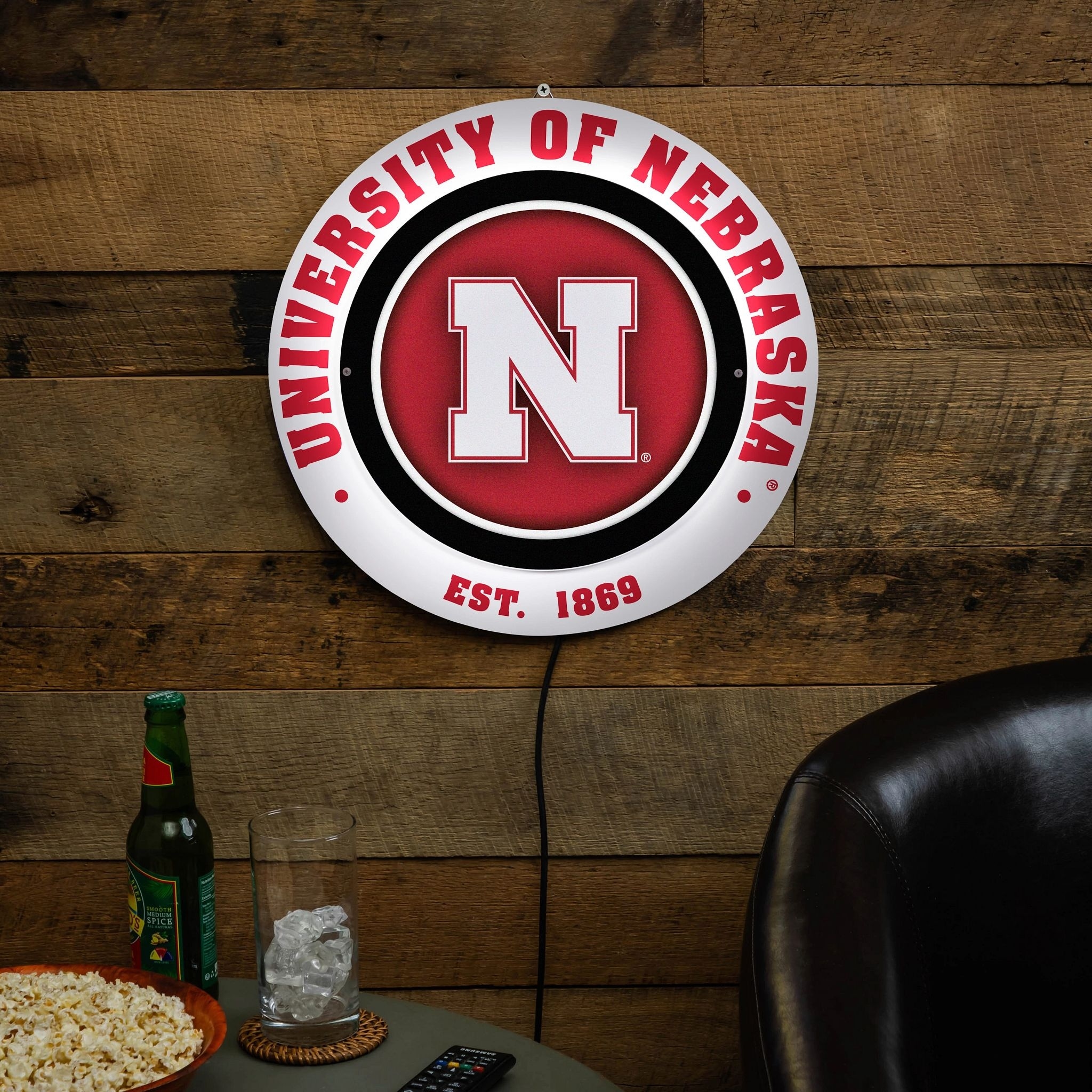 University of Nebraska LED Metal Lit Wall Sign Decor