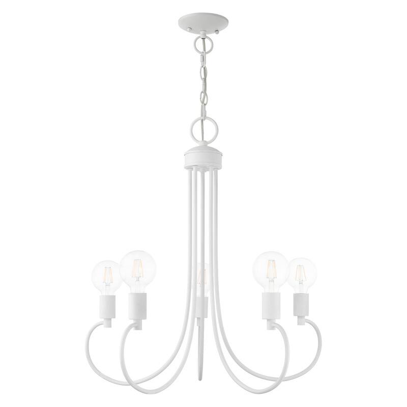 Livex Lighting 5-light White Finish Chandelier, 42925-03 - 25" DIA X 25.5" H