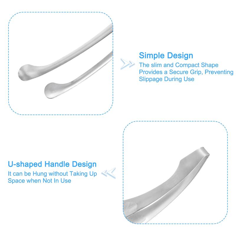 Serving Tongs, 2pcs 10 Inch Stainless Steel Ice Tongs, Mini Sugar Tongs - Silver