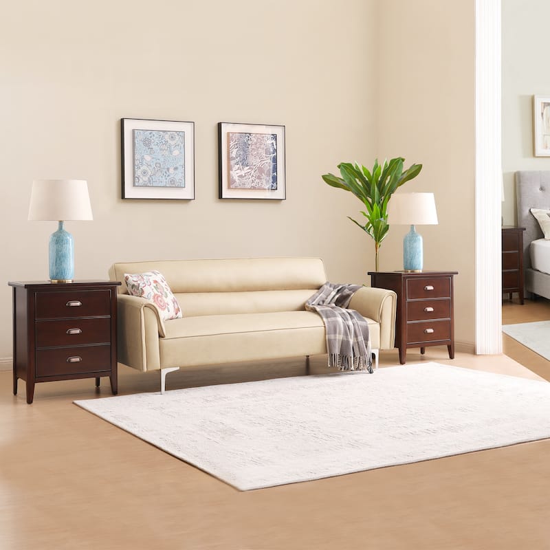 Leick Home 10522-GR Laurent 3 Drawer Nightstand Set of 2