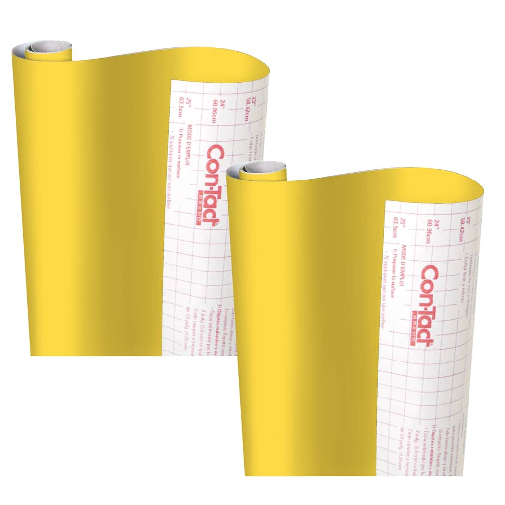 Con-Tact Brand Creative Covering Adhesive Covering, Yellow, 18" x 16 ft, Pack of 2