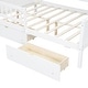 preview thumbnail 13 of 26, Full Size House Platform Bed with LED Light, 2 Drawers & Storage Shelves, Wooden House-Shaped Daybed Sofa Bedframe w/ Guardrail