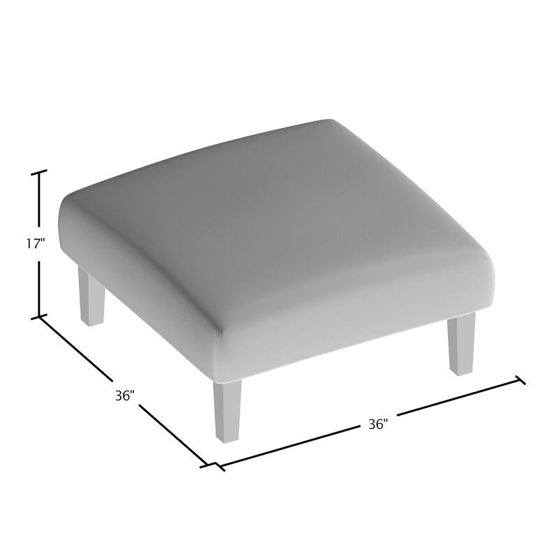 Feer Transitional Ivory Fabric Upholstered Cocktail Ottoman by Furniture of America
