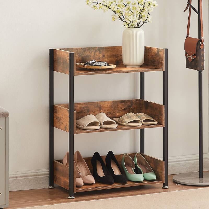 VECELO 30" Open Bookcase 3 Tier No Guardrail Shelf Unit for Books Storage Cabinet for Living Room/Kitchen/Bedroom (1 or 2 PCS)