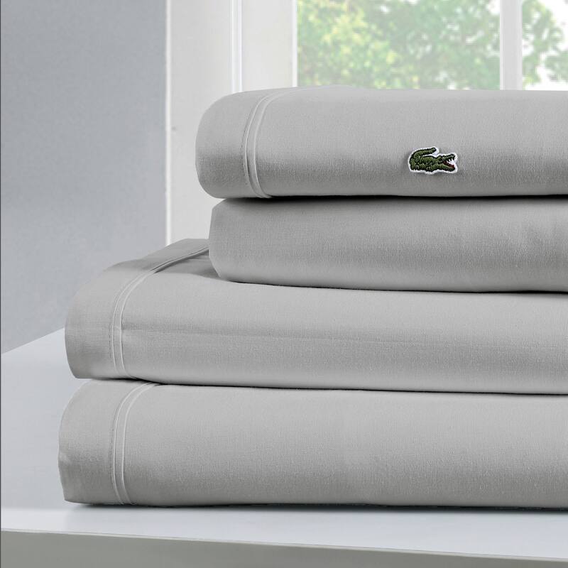 Lacoste Percale Cotton Solid Sheet Set
