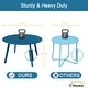 preview thumbnail 27 of 33, Clihome Weather Resistant Round Steel Patio Large Coffee Table