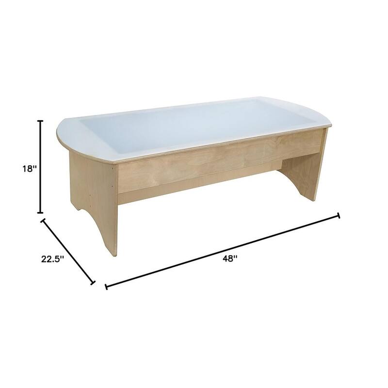 Wood Designs Baltic Birch Plywood 48" Kids Brilliant Light Table without Storage for Preschool, Kindergarten - 18"