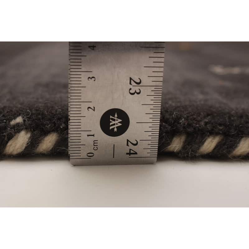 Kashkuli Gabbeh Grey Rug 2'6" x 9'9" - 2'6 x 9'9