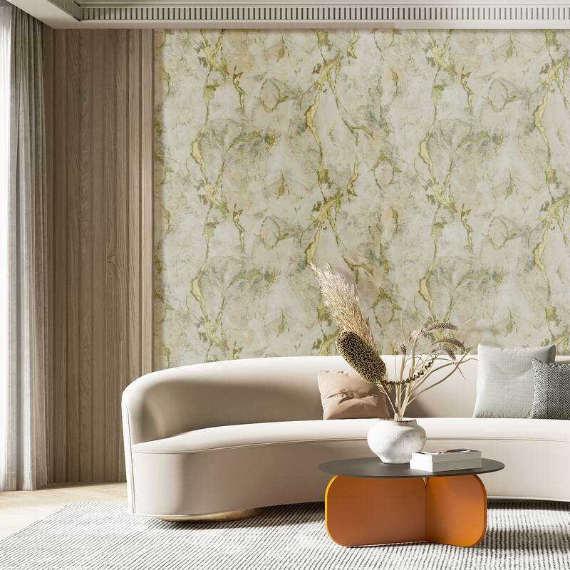 Galerie Wallcoverings Italian Design Collection Marmo Marble Effect Vinyl on Non-woven Metallic Wallpaper Roll Double Width