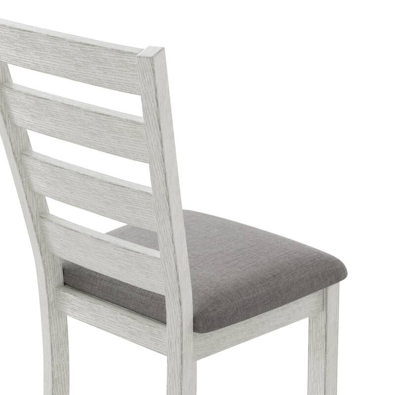 VECELO Dining Table Set with Bench, Solid Wood Rectangular Extendable Dining Table and Chairs Set for 6-8