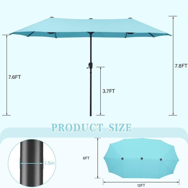 13ft Large Patio Umbrella Double Sided Outdoor Market Umbrella