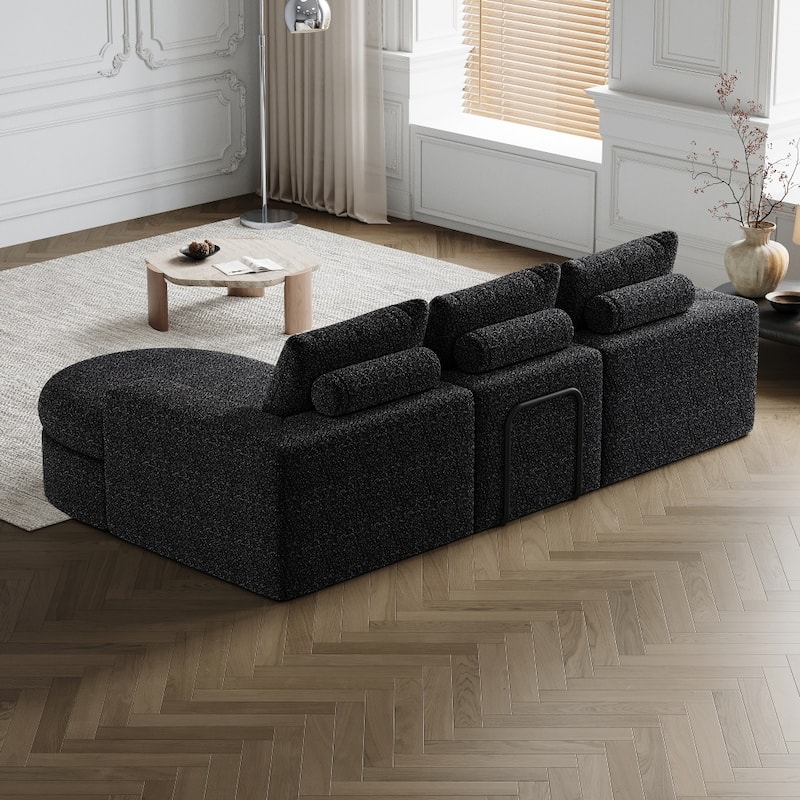 99" Chenille Cloud Curved Sectional Sofa with Deep Seats