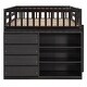 preview thumbnail 10 of 15, Full Over Full Wood Floor Bunk Bed with 4 Drawers & 3 Shelves,Espresso