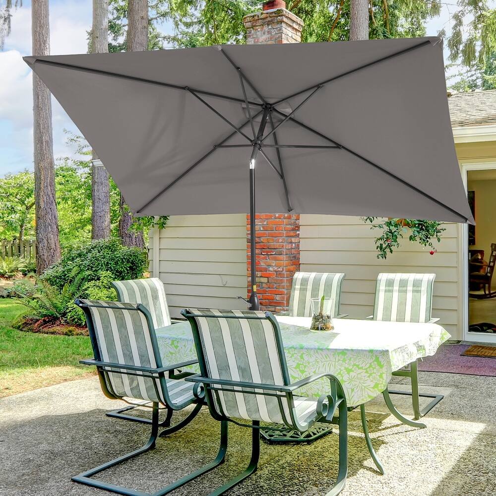 LIVOOSUN 10x6.5ft Patio Market Umbrella Aluminum Table Umbrellas