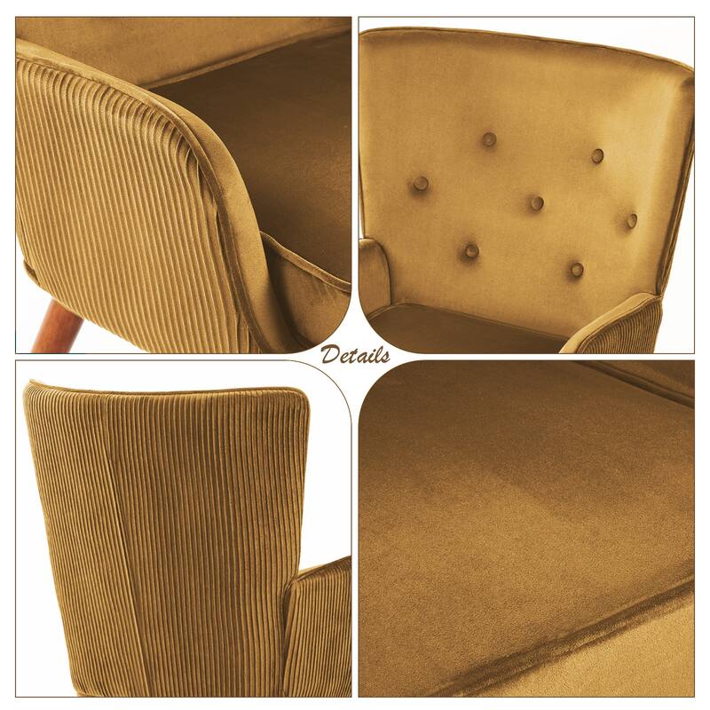 Velvet Upholstered Accent Chair Armchair for Living Room