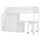 preview thumbnail 10 of 56, Twin Loft Bed w/Stairs, Bookshelf, Drawers, Desk & Wardrobe, Space-Saving for Kids & Teens.
