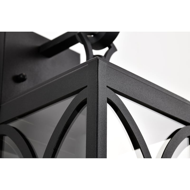 Oaklyn 1 Light Medium Wall Lantern Matte Black with Clear Glass